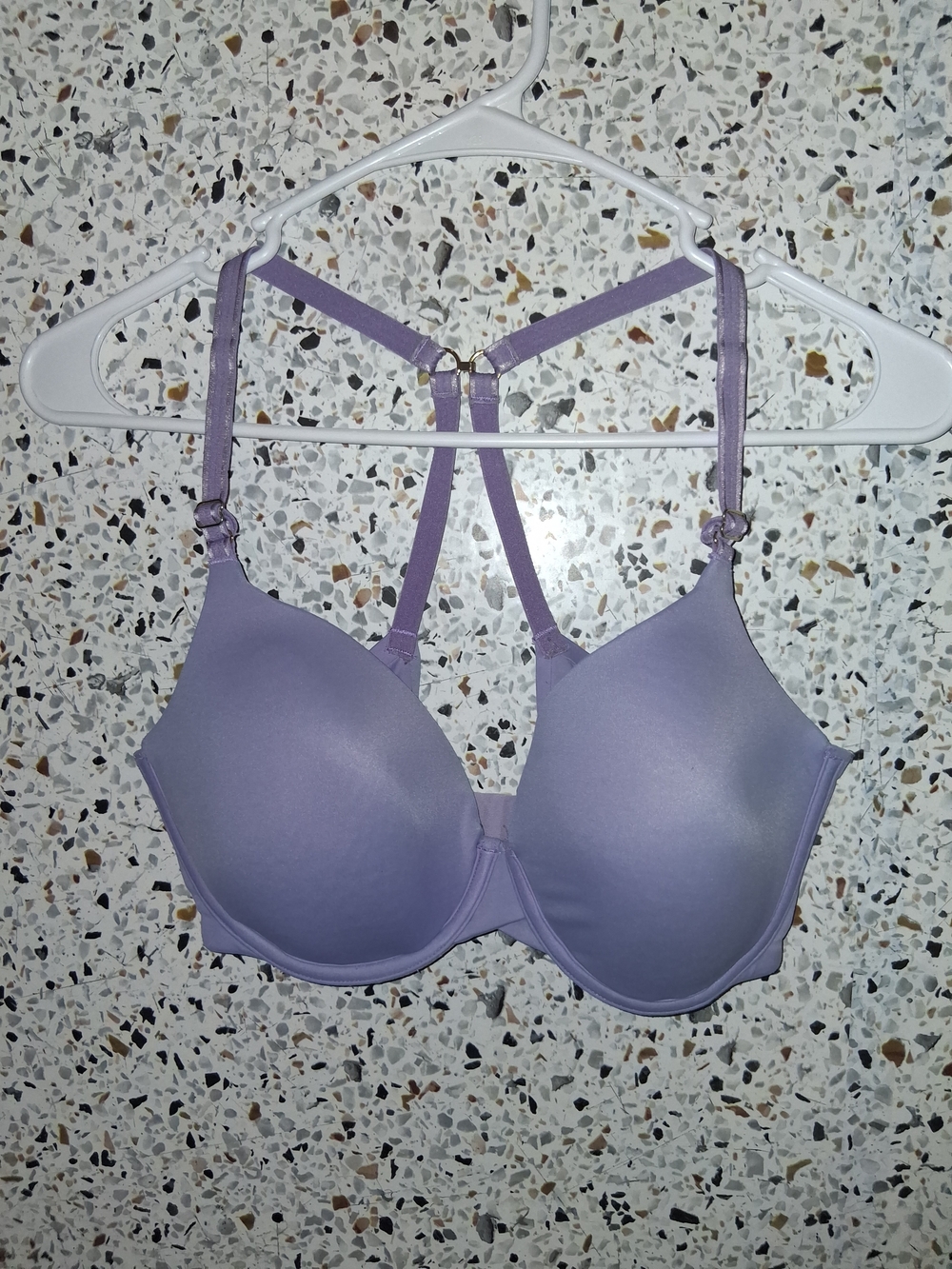 Joyspun Tshirt Bra Size 34D Lavender Padded Wireless Crossback Straps